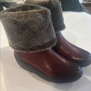 Women's Brown Fur-Lined Ankle Boots